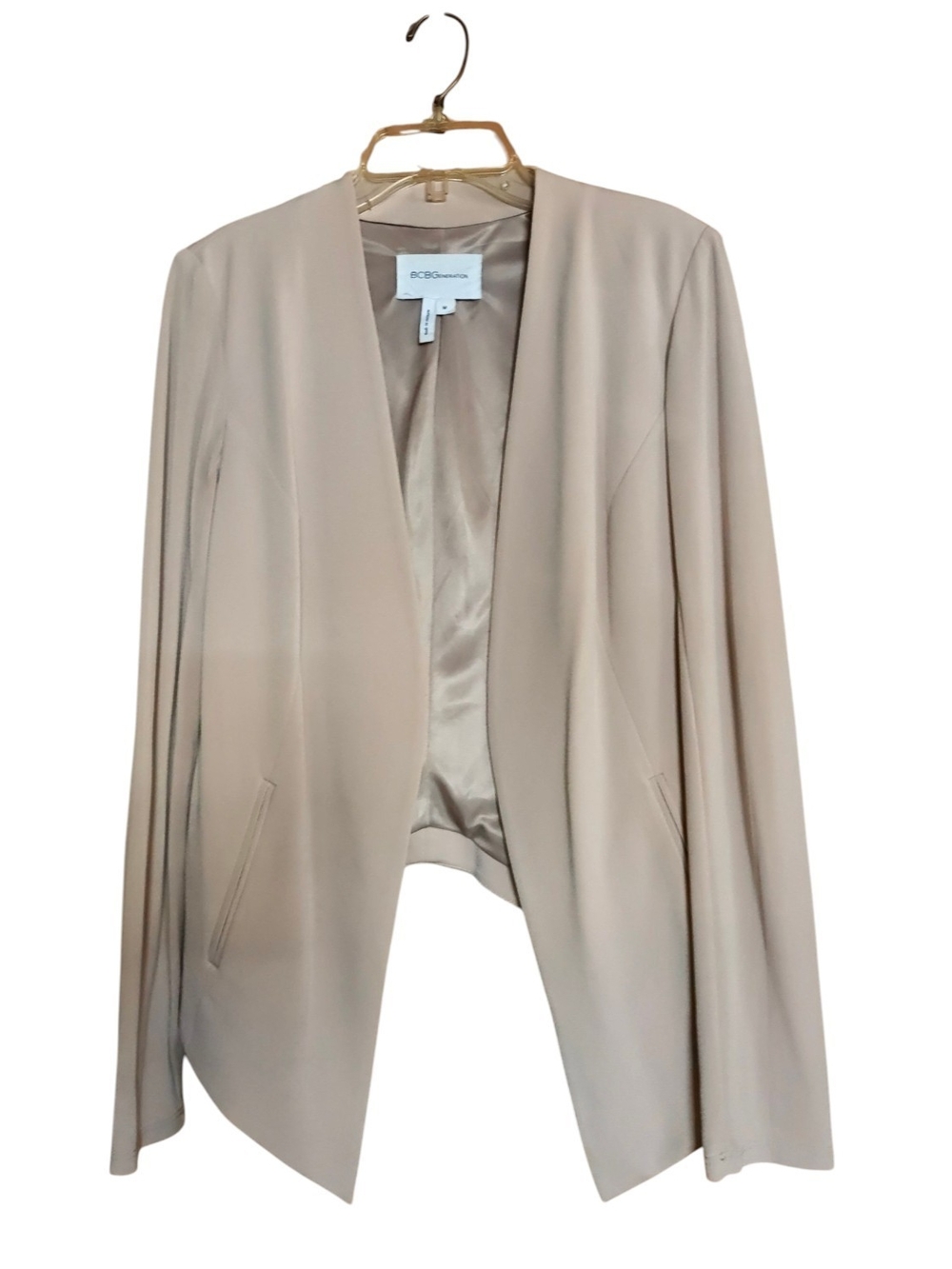 BCBGeneration Cream Open-Front Tailored Blazer